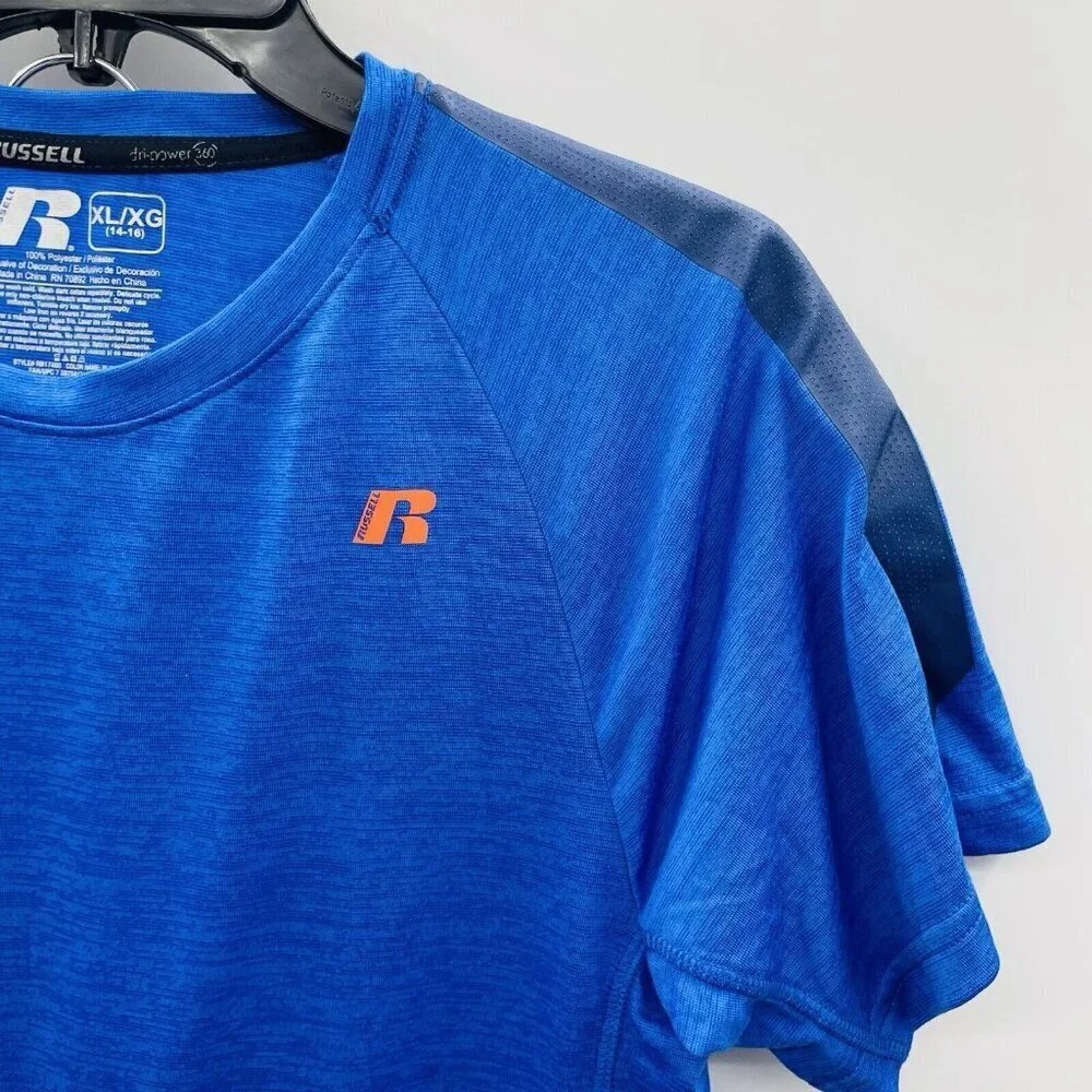 Russell Athletic Youth Boys XL 14/16‎ 2 Piece Dri-Power Shirt & Shorts Set Blue